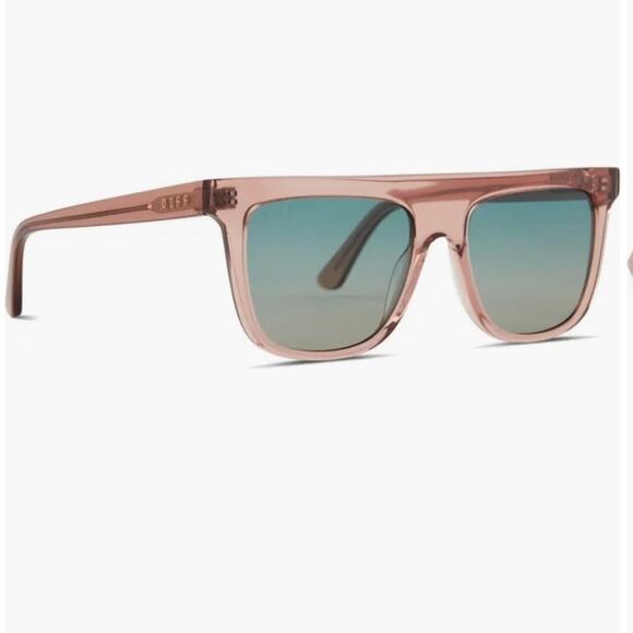 DIFF Stevie 55mm Gradient Flat Top Sunglasses Cafe Ole w/Tortiose Sea green lens - Picture 1 of 6